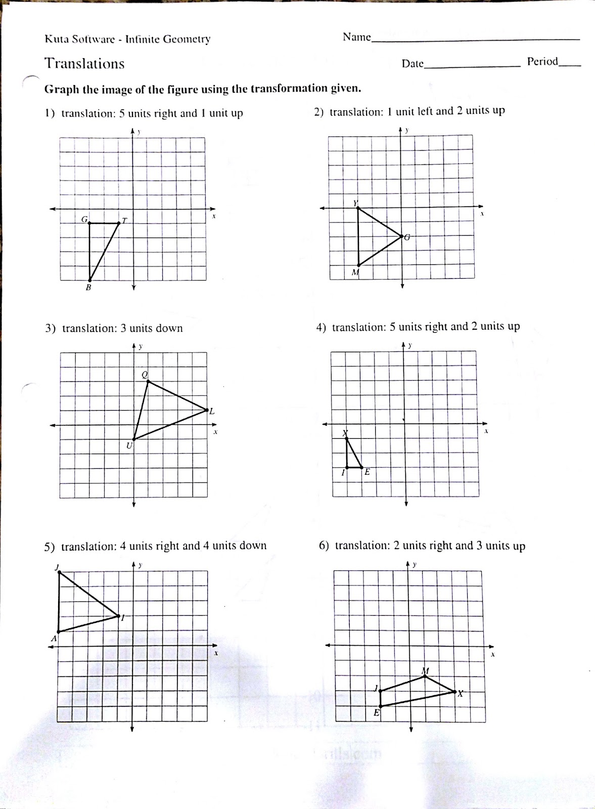 Printables Translations Worksheet translation dilation rotation and reflection worksheet...