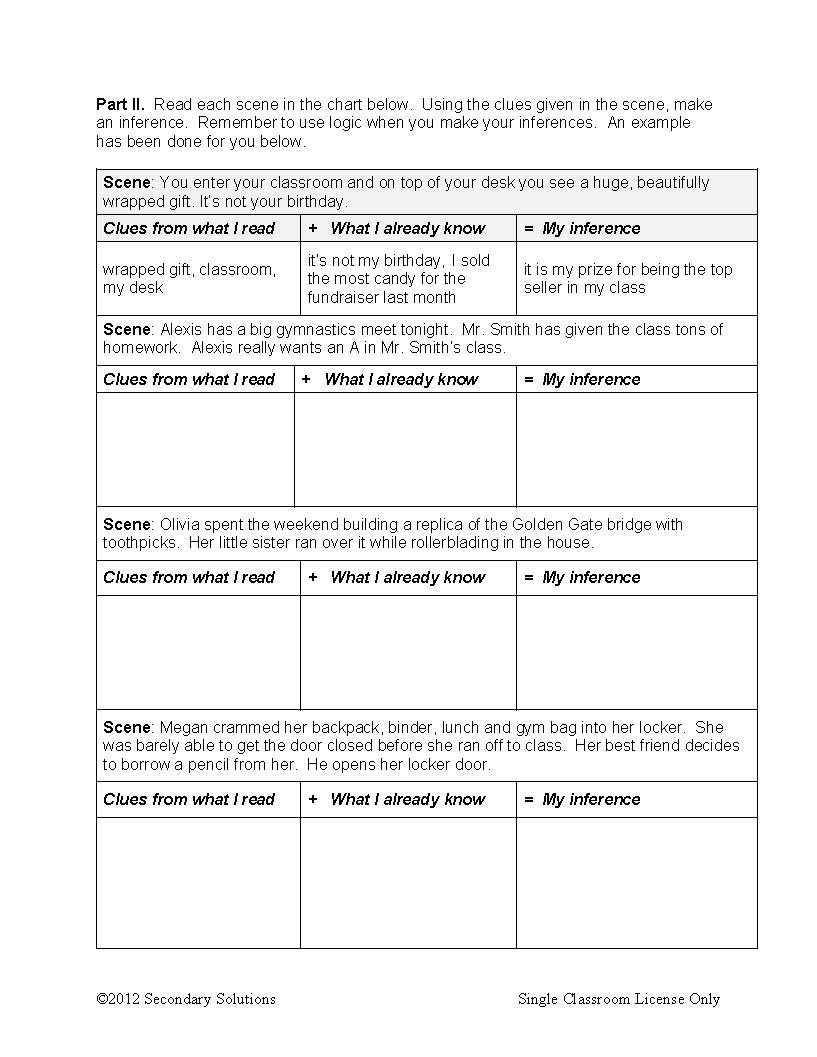 Printables Observations And Inferences Worksheet worksheets 6th grade davezan inference davezan