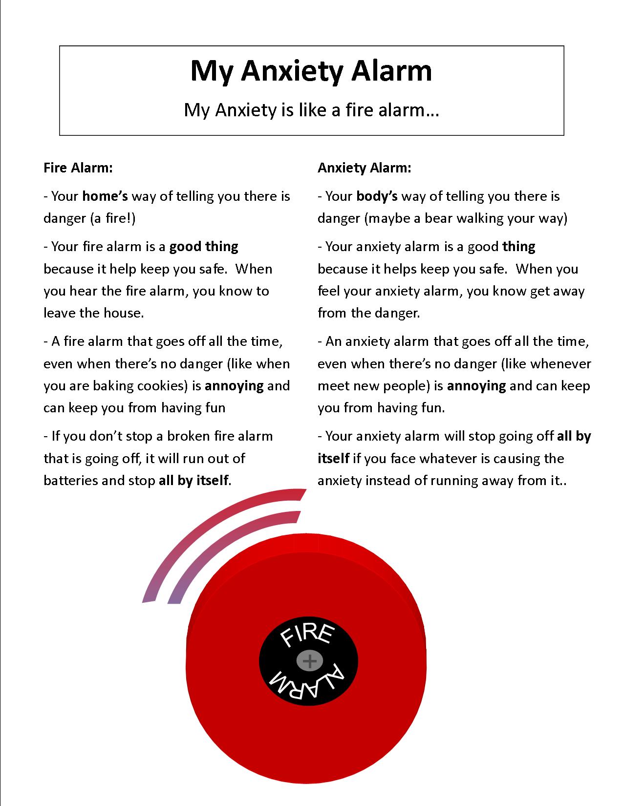Printables Anxiety Worksheets For Children worksheets counsellor toolkit my anxiety alarm1