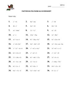 Printables Factoring Ax2 Bx C Worksheet Answers trinomials x2 bx c worksheet davezan factoring davezan