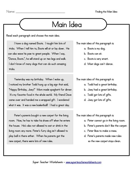 Printables Super Teacher Worksheets 3rd Grade super teacher worksheets main idea and details details