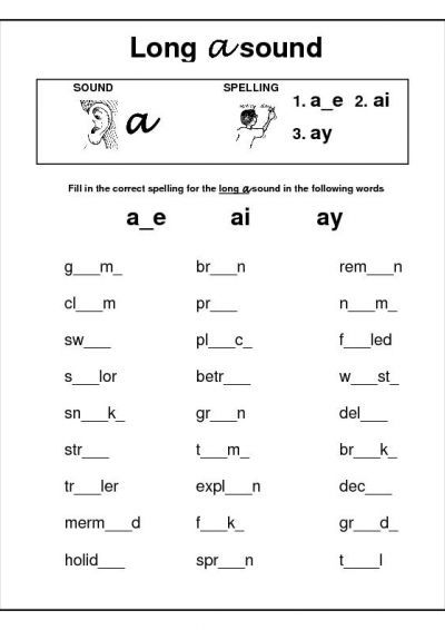 Printables Free Esl Worksheets long a words worksheets vowel sound worksheet free esl printable made