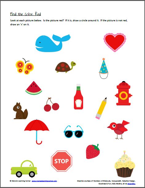 Printables Preschool Worksheets For The Color Red color red worksheet preschool craft recognition find the plus other worksheets like phonics math etc