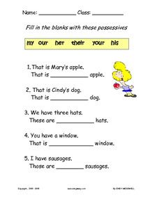Printables Possessive Adjectives Worksheet 1000 images about possessive pronouns on pinterest...