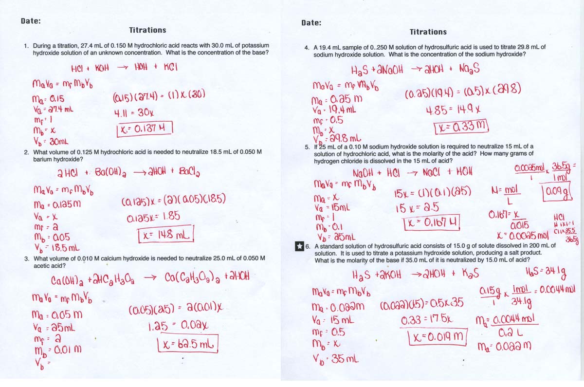 Printables Acids And Bases Worksheet Answers unit 8 acids and bases 1 titrations