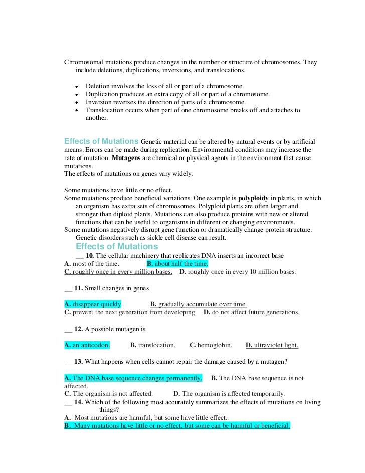 Printables Genetic Mutations Worksheet genetic mutations worksheet plustheapp to as well identifying worksheet
