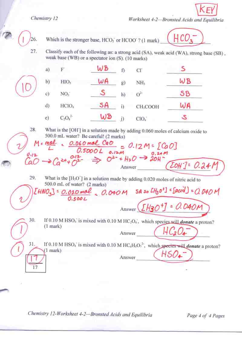 Printables Acids And Bases Worksheet Answers bronsted lowry acids and bases worksheet abitlikethis key worksheet