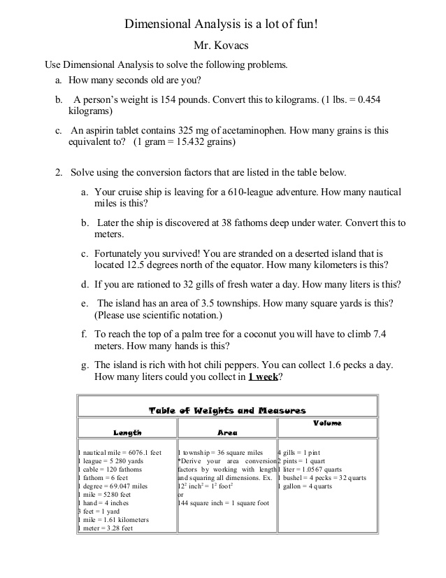 Printables Physics Dimensional Analysis Worksheet And Answers simple dimensional analysis worksheet davezan with answers davezan