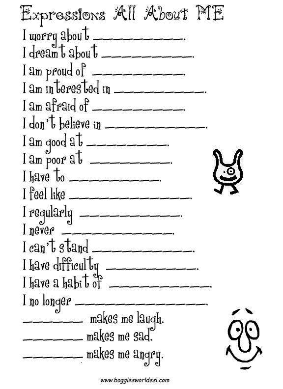Printables Free Esl Worksheets boggles world esl worksheets for kids expressions about me