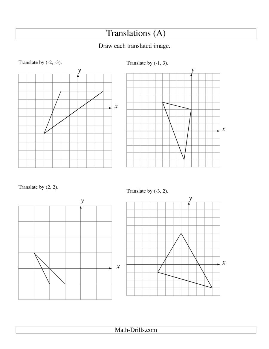 Printables Translations Worksheet translation of 3 vertices up to units a geometry worksheet...