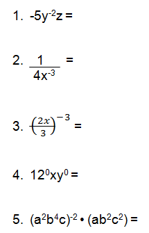 Printables Negative And Zero Exponents Worksheet negative exponents and zero practice problems