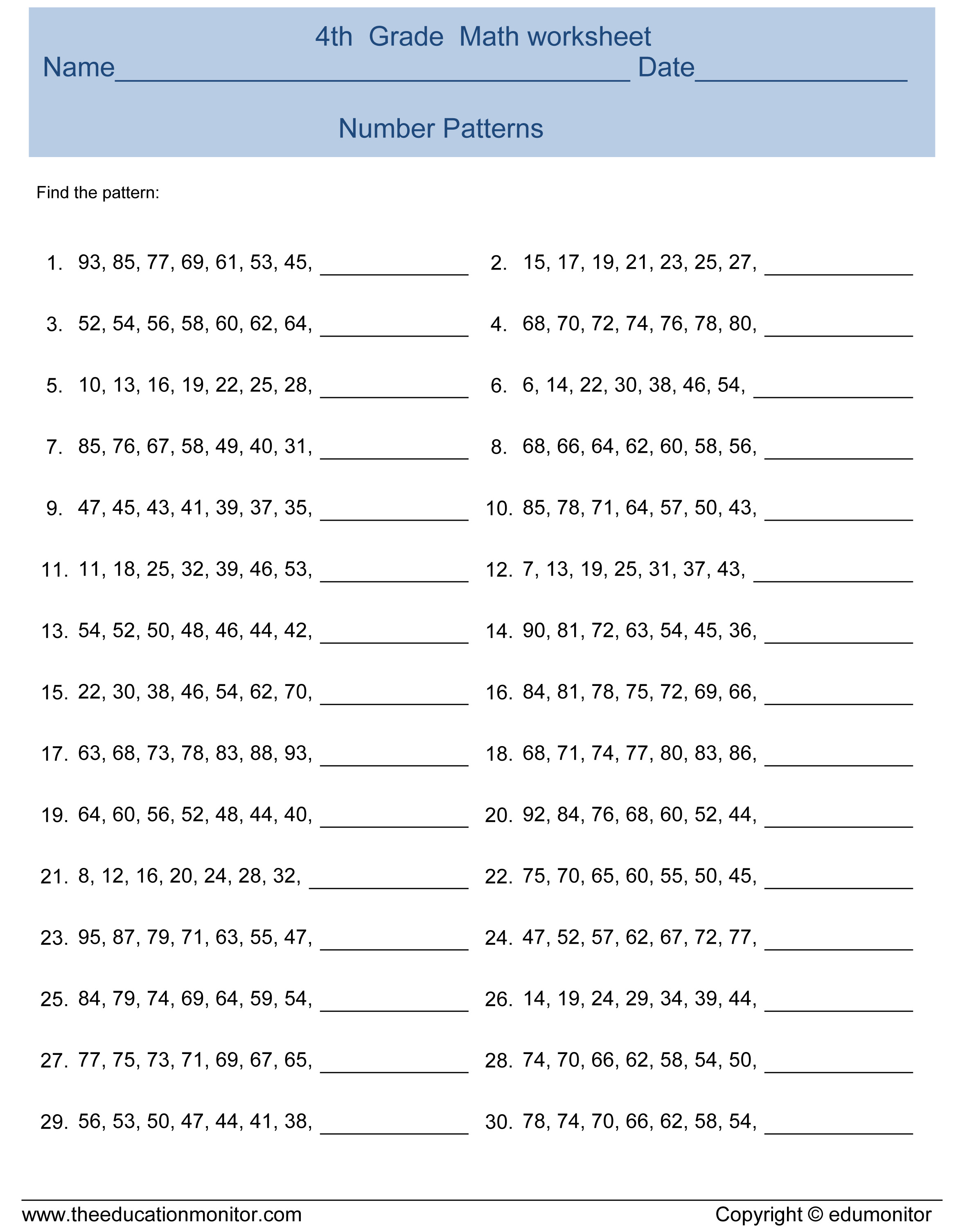 Printables Common Core Grade 5 Math Worksheets printable 4th grade worksheets davezan free for grade