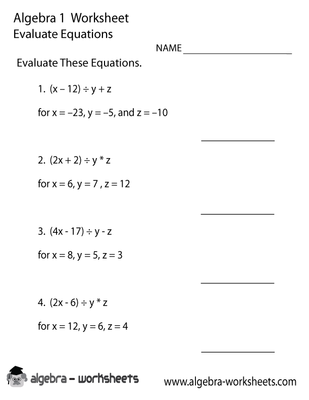 Printables Advanced Algebra Worksheets With Answers free algebra worksheets that are printable and also available online 1 evaluate equations worksheet