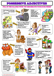 Printables Possessive Adjectives Worksheet possessive adjectives esl printable worksheets and...