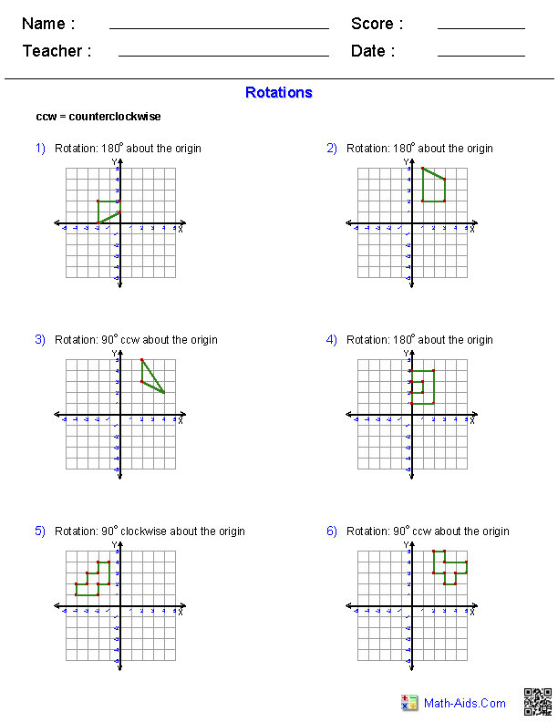 Printables Translations Worksheet geometry worksheets transformations rotations worksheets