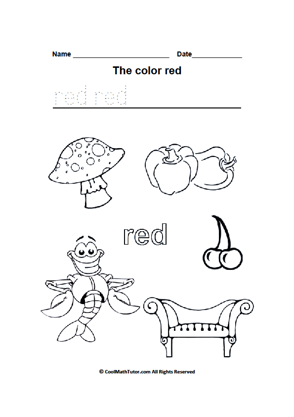 Printables Preschool Worksheets For The Color Red color red worksheets for kindergarten printable worksheet kindergarten