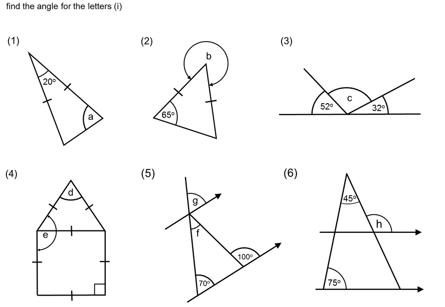 Printables Finding Missing Angles In Triangles Worksheet angles in triangles and quadrilaterals miss brookes maths