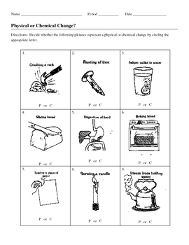 Printables Physical And Chemical Change Worksheet chemical changes worksheet davezan and...