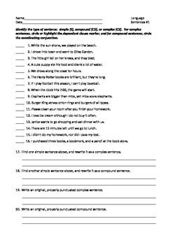 Printables Quiz On Types Of Sentences Simple Compound Complex Compound-complex 1000 images about grammar sentences on pinterest to fix sentence types and activities