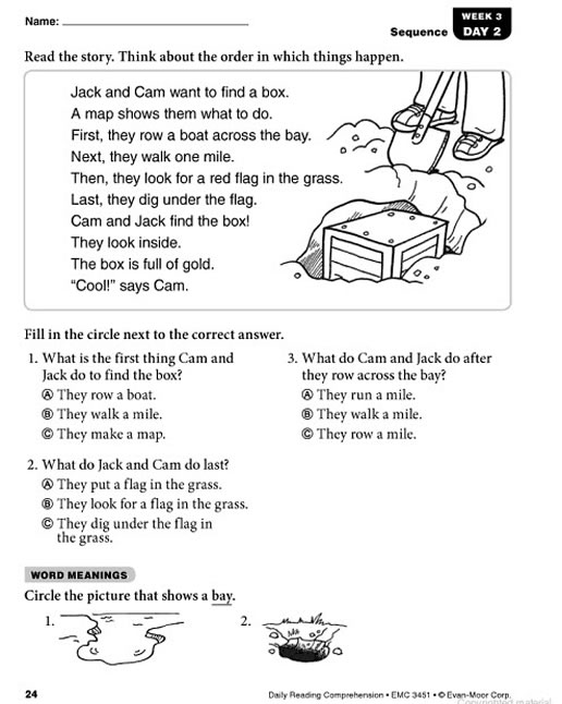 Printables Reading Comprehension Grade 1 daily reading comprehension grade 1 preview page 23