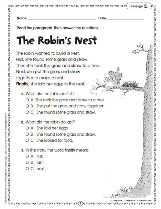 Printables Short Comprehension Passages For Grade 4 comprehension skills short passages for close reading grade 1 preview page 4