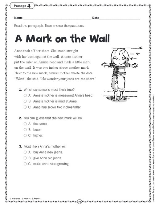 Printables Short Comprehension Passages For Grade 4 paragraphs for reading comprehension scalien short scalien