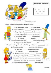 Printables Possessive Adjectives Worksheet english exercises possessive adjectives level...