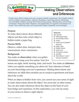 Printables Observations And Inferences Worksheet worksheet observation and inference kerriwaller science a z vs grades 3 4 unit making observations