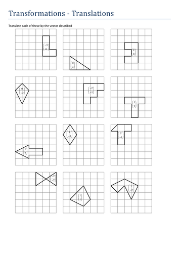 Printables Translations Worksheet gcse transformations translations by tristanjones teaching...