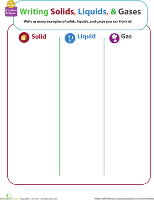 Printables Solid Liquid Gas Worksheet matter mixup writing solids liquids and gases worksheet first grade science worksheets gases