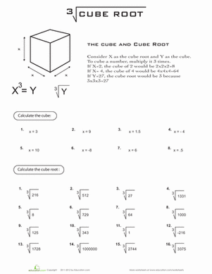 Printables Cube Roots Worksheet cube roots worksheets davezan square and abitlikethis