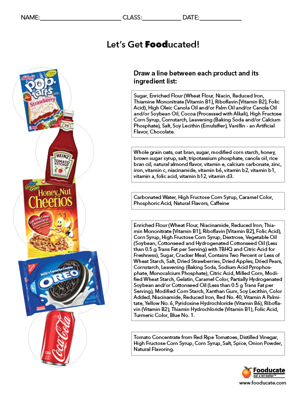 Printables Nutrition Worksheets For Elementary fun nutrition worksheets for kids fooducate school matching