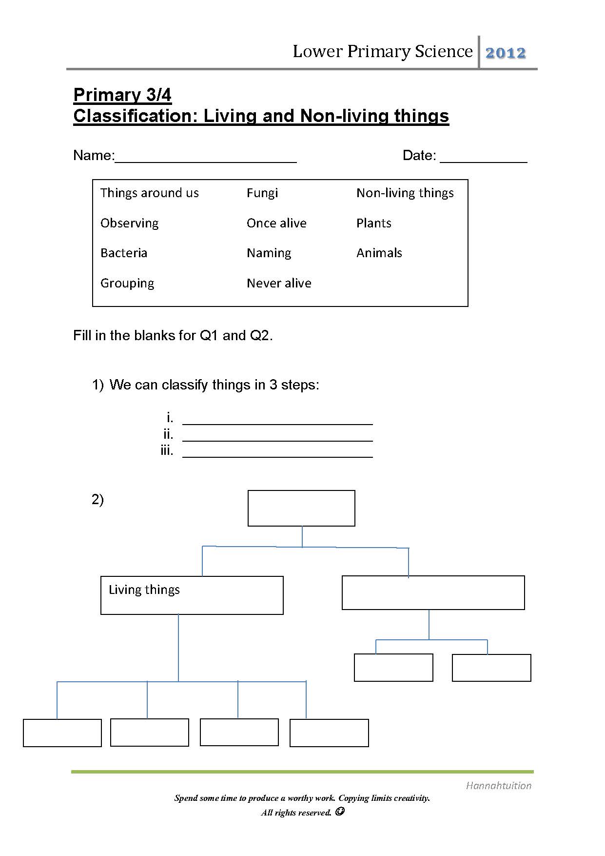 Printables Classifying Living Things Worksheet classification of living things worksheet...